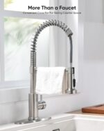 Kitchen Faucets, Brushed Nickel Kitchen Sink Faucet with Pull Down Sprayer Singl... - Image 6