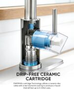 Kitchen Faucets, Brushed Nickel Kitchen Sink Faucet with Pull Down Sprayer Singl... - Image 8