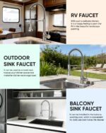 Kitchen Faucets, Brushed Nickel Kitchen Sink Faucet with Pull Down Sprayer Singl... - Image 9
