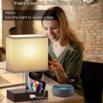 Smart RGB Dimmable Table Lamp Work with Alexa&APP&Remote Control, Bedside Desk L... - Image 3