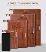 Lined Journal Notebook for Women Men,256 Thick Pages,A5 Hardcover Vintage Leathe... - Image 3