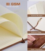 Lined Journal Notebook for Women Men,256 Thick Pages,A5 Hardcover Vintage Leathe... - Image 5