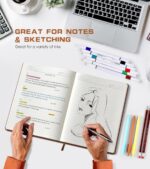 Lined Journal Notebook for Women Men,256 Thick Pages,A5 Hardcover Vintage Leathe... - Image 6