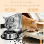 Elevated Cat Bowls with Food Mat, Splash Proof Anti Vomiting Raised Cat Food and... - Image 3