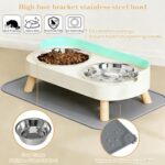 Elevated Cat Bowls with Food Mat, Splash Proof Anti Vomiting Raised Cat Food and... - Image 5