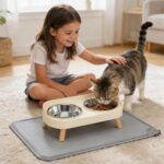 Elevated Cat Bowls with Food Mat, Splash Proof Anti Vomiting Raised Cat Food and... - Image 6