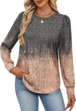 Alaroo Womens Long Sleeve Shirts 2026 Fall Tunic Tops Crewneck Blouses Print - Image 4