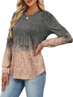 Alaroo Womens Long Sleeve Shirts 2026 Fall Tunic Tops Crewneck Blouses Print - Image 5