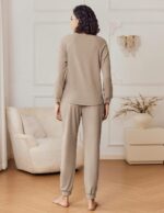 Ekouaer Womens Fuzzy Fleece Pajama Sets Long Sleeve Jogger Sets Comfy Sleepwear ... - Image 6