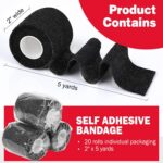 AZEN 20 Pack Self Adhesive Bandage Wrap Black, Black Athletic Tape, Vet Wrap, Ta... - Image 3
