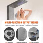 VEVOR Shower Panel System, 5 Shower Modes, LED Shower Panel Tower, Rainfall, Wat... - Image 4