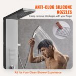 VEVOR Shower Panel System, 5 Shower Modes, LED Shower Panel Tower, Rainfall, Wat... - Image 5