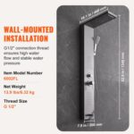 VEVOR Shower Panel System, 5 Shower Modes, LED Shower Panel Tower, Rainfall, Wat... - Image 8