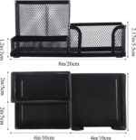 M&G Mesh Pen Holder Desk Organizers Pencil Holder for Desk Black, 3 Compartments... - Image 6