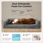 Bedsure ComfyFleece Orthopedic Dog Bed for Medium Dogs, Waterproof Memory Foam ... - Image 3