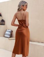 Ekouaer Womens Satin Nightgown Sexy Lingerie Sleepwear Spaghetti Strap Cowl Neck... - Image 7