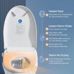 Smart Bidet Toilet Seat with Remote, Adjustable Heated Seat&Air Dryer, Endless I... - Image 3