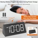 DreamSky Wooden Digital Alarm Clocks for Bedrooms - Electric Desk Clock with Lar... - Image 4