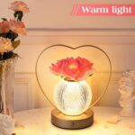 AMWGIMI Women Gifts Rose Flower Lamp,Rechargeable Cordless LED Touch Lamp | 3-Co... - Image 3