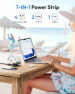 Travel Power Strip with USB Ports, NTONPOWER 4ft Flat Plug Wrapped Around Short ... - Image 3