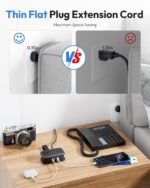 Travel Power Strip with USB Ports, NTONPOWER 4ft Flat Plug Wrapped Around Short ... - Image 6