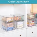 Vtopmart 4 Pack Large Stackable Storage Drawers,Easily Assemble Acrylic Bathroom... - Image 5