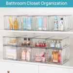 Vtopmart 4 Pack Large Stackable Storage Drawers,Easily Assemble Acrylic Bathroom... - Image 6