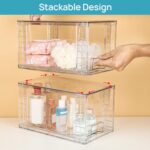 Vtopmart 4 Pack Large Stackable Storage Drawers,Easily Assemble Acrylic Bathroom... - Image 9