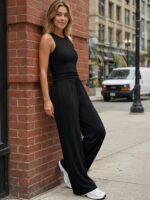 Trendy Queen Women's Summer 2 Piece Lounge Set Tank Top Wide Leg Pants Pockets 2... - Image 7