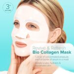 Ebanel Bio Collagen Face Mask, 4-Pack Hydrating Face Masks with 7 Peptides, Hyal... - Image 3