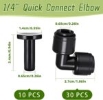 30 PCS Quick Connect 1/4" Drip Irrigation Elbow Fitting, Push-to-Connect Drip Ir... - Image 3