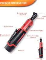 AOBEN Cordless Electric Ratchet Wrench Set, 3/8" 12V Power Ratchet Tool Kit With... - Image 3