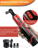 AOBEN Cordless Electric Ratchet Wrench Set, 3/8" 12V Power Ratchet Tool Kit With... - Image 5