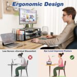 OPNICE Desk Organizer and Accessories, 2-Tier Computer Monitor Stand Riser with ... - Image 3