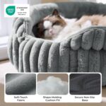 Bedsure ComfyFleece Cat Bed, Washable Round Cute Pet Beds for Indoor Cats, Supe... - Image 4