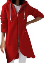 Generic Zip Up Hoodie for Women Cute Trendy Drawstring Oversized Hooded Sweatshi... - Image 3