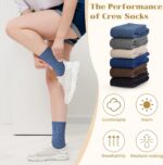 Justay Crew Socks for Women - Soft Knit Boot Calf Comfortable Cute Dress Cotton ... - Image 5