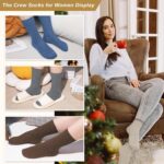 Justay Crew Socks for Women - Soft Knit Boot Calf Comfortable Cute Dress Cotton ... - Image 6