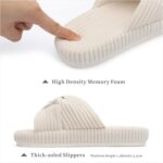 Chantomoo Slippers for Women Memory Foam House Bedroom Corduroy Bow Crossbands S... - Image 4