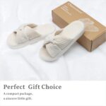 Chantomoo Slippers for Women Memory Foam House Bedroom Corduroy Bow Crossbands S... - Image 6