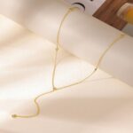 Gold Necklace for Women, Dainty Gold Long Necklaces 14k Gold Plated Prom Lariat ... - Image 6