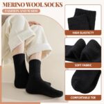 Velice Merino Wool Socks for Women 5 Pairs Warm Winter Hiking Thick Thermal Cozy... - Image 5