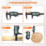 HARDELL Digital Caliper, Rechargeable 0-8 Inch Calipers Measuring Tool with Larg... - Image 8