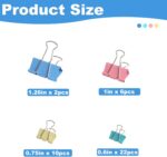 40-Pack Colorful Binder Clips, Assorted Sizes (4 Sizes) Metal Paper Clips, Stron... - Image 4