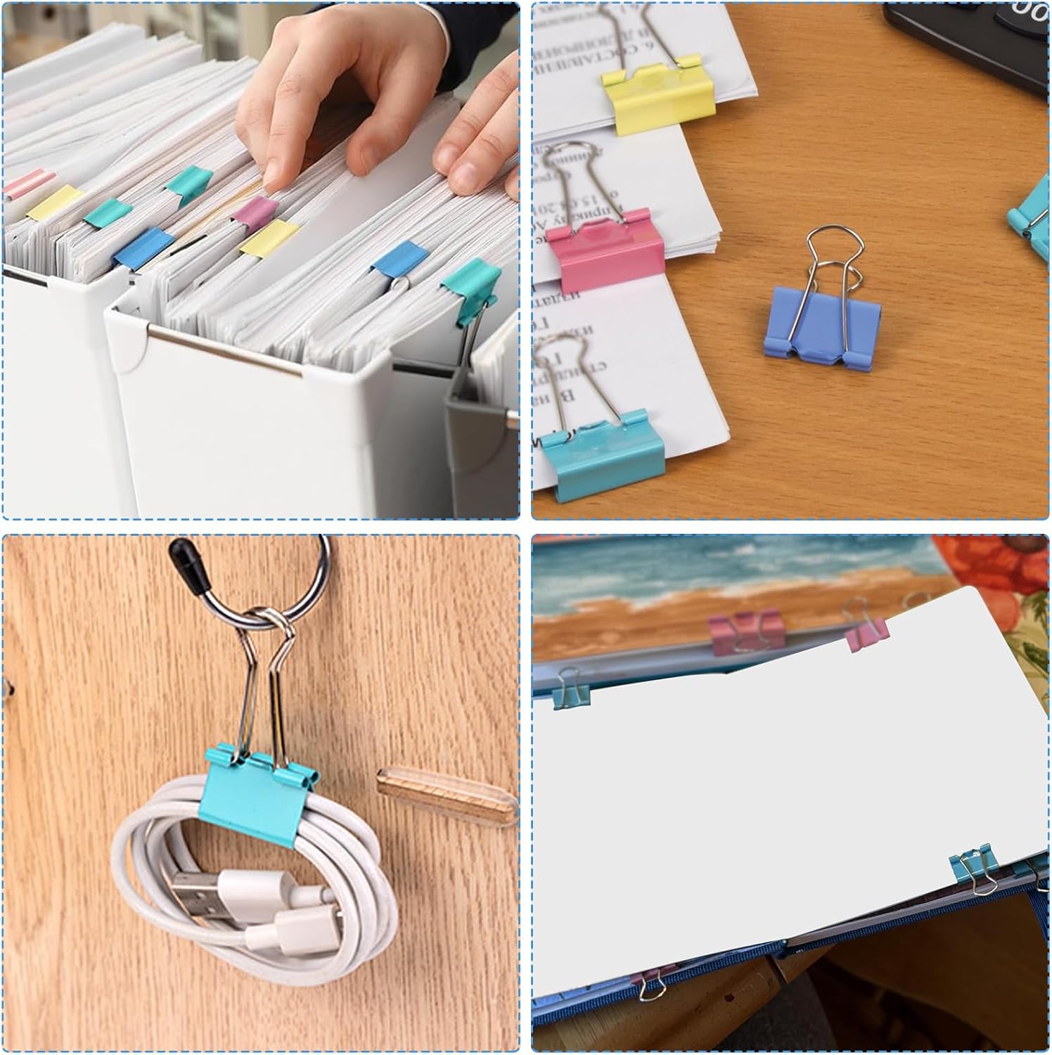 40-Pack Colorful Binder Clips, Assorted Sizes (4 Sizes) Metal Paper Clips, Stron... - Image 5