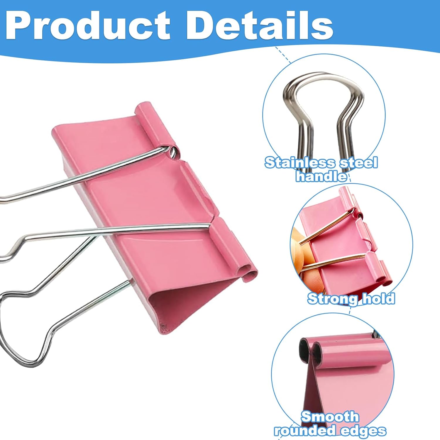 40-Pack Colorful Binder Clips, Assorted Sizes (4 Sizes) Metal Paper Clips, Stron... - Image 7