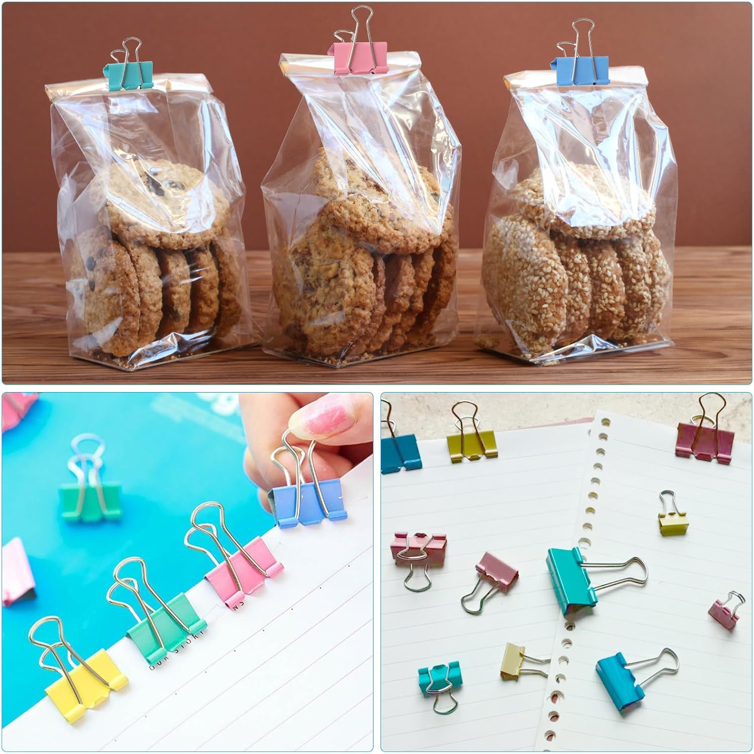 40-Pack Colorful Binder Clips, Assorted Sizes (4 Sizes) Metal Paper Clips, Stron... - Image 8