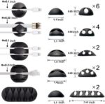OHill 16-Pack Black Cord Organizer - Adhesive Cable Clips Holder for Desk, Wall,... - Image 3