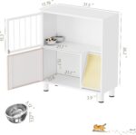 Dog Proof Cat Feeding Station, Metal Cat Feeding Station with Scratching Board, ... - Image 3
