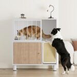 Dog Proof Cat Feeding Station, Metal Cat Feeding Station with Scratching Board, ... - Image 8
